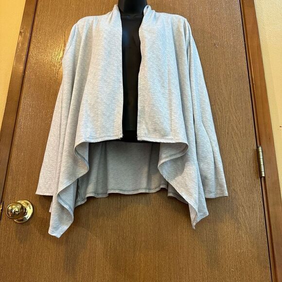 Croft and Barrow Light Gray Open Front Cardigan Sweater Women size Large - Picture 4 of 11